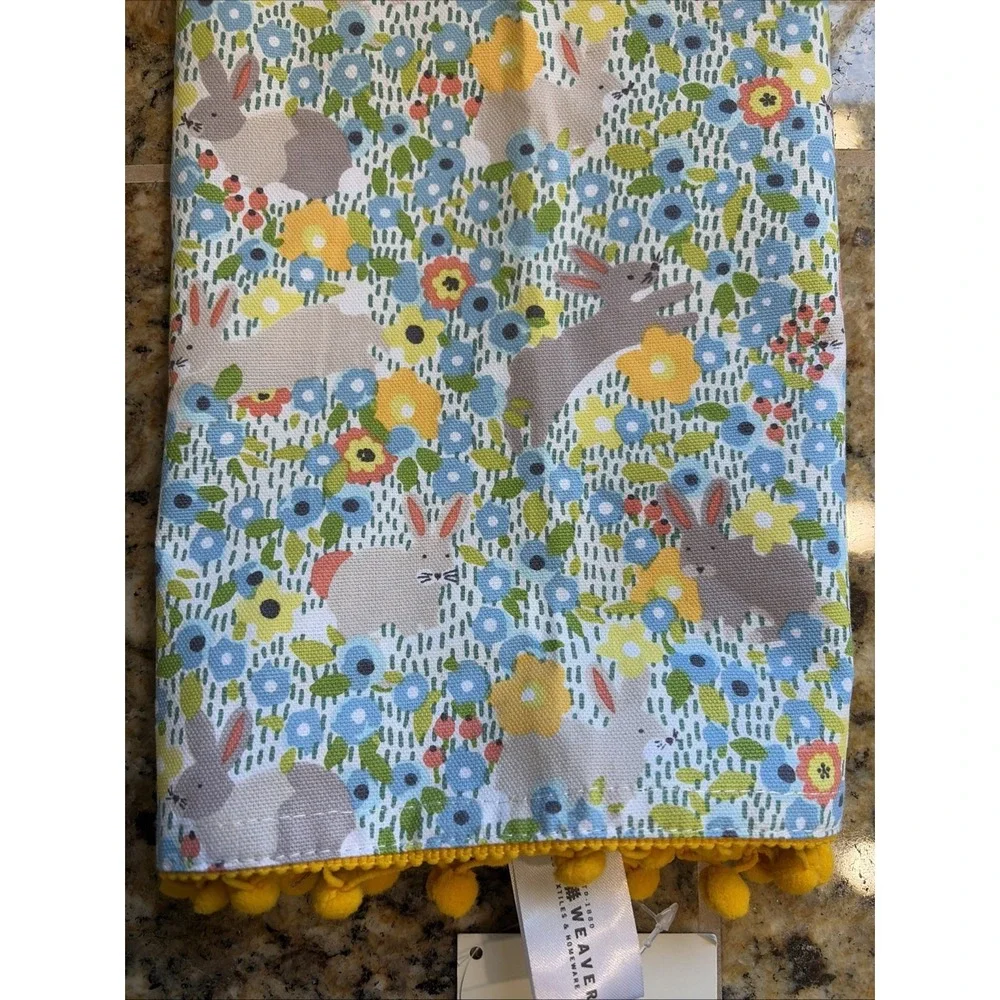 Ulster Weavers Pippen Spring Easter Bunny Rabbit Floral Cotton Tea Towel NEW NWT